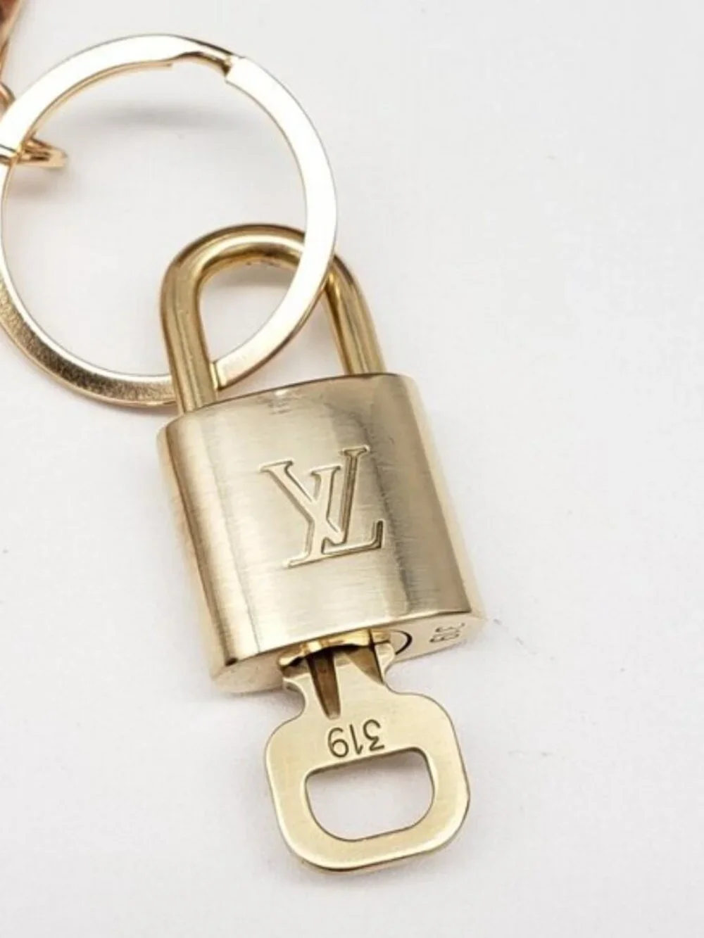 Louis Vuitton Gold Padlock Key 🔒 Authentic LV Charm + Unbranded Cat Keychain